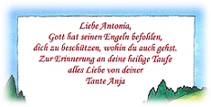Ihr Taufspruch oder Glückwunsch zur Taufe auf Seite 1 eingedruckt