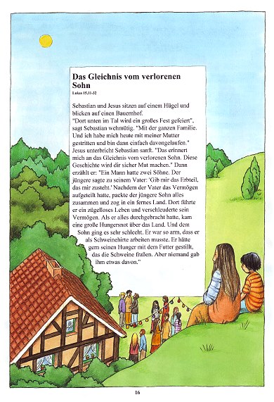 Abbildung Seite 16 Kinderbbiel - Gleichnis vom verlorenen Sohn